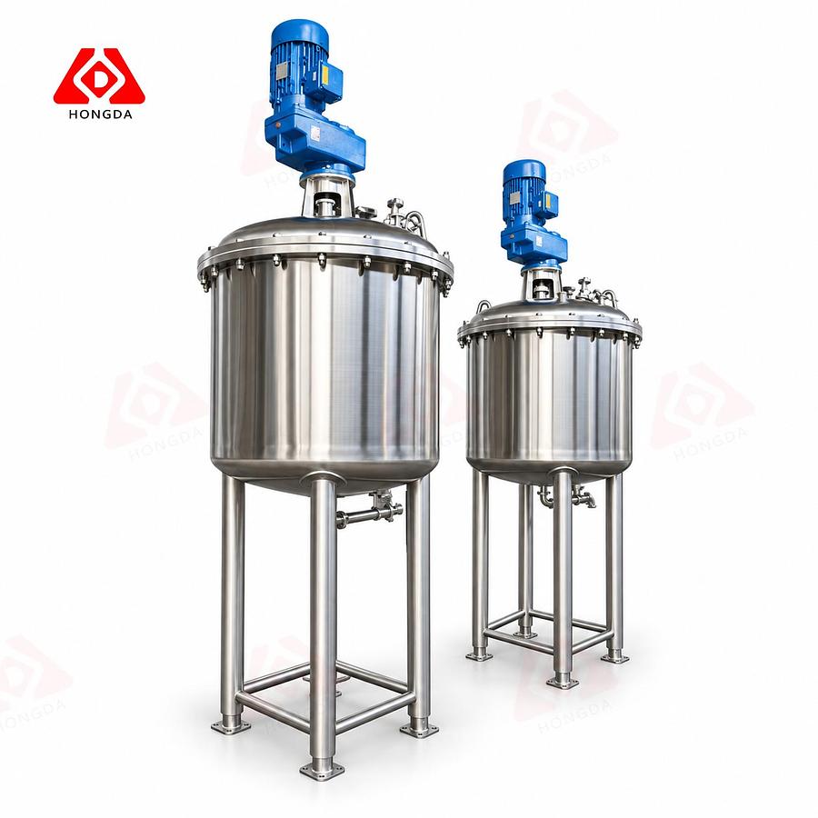 100 Gal & 50 Gal Stainless Steel Single Shell Tank - Industrial Mixing Tank with Agitator