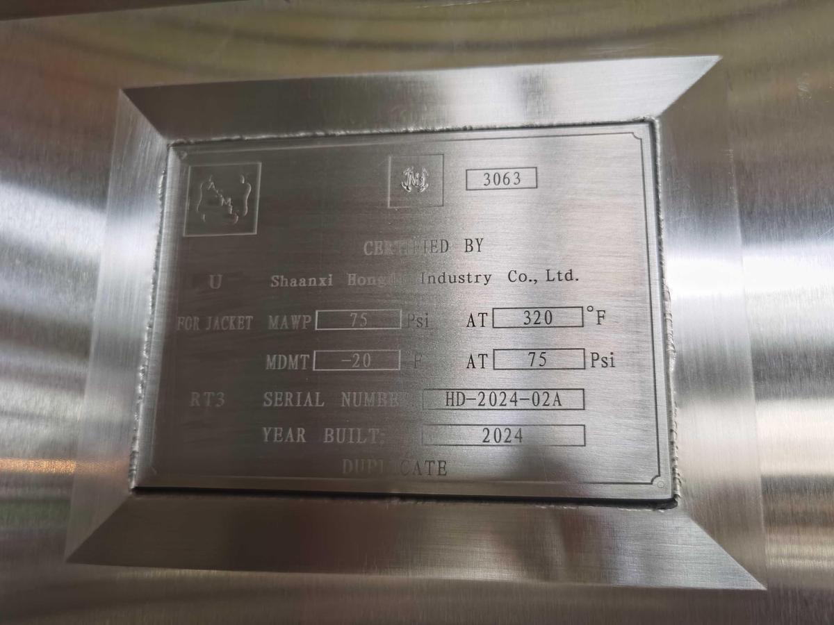 Custom 500L Steam / Chilled Water Jacketed Ribbon Blender – ASME Rated 75 PSIG