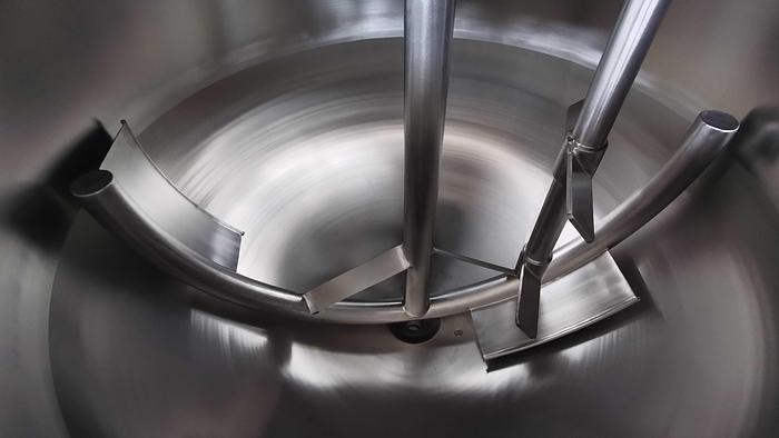 500 Gallon steam jacketed mixing kettle in stock in CA