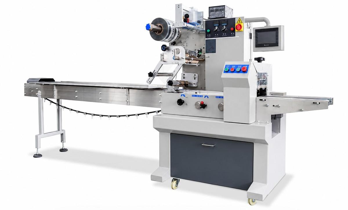 Three-Servo Top-Film Flow Wrapper VT-160