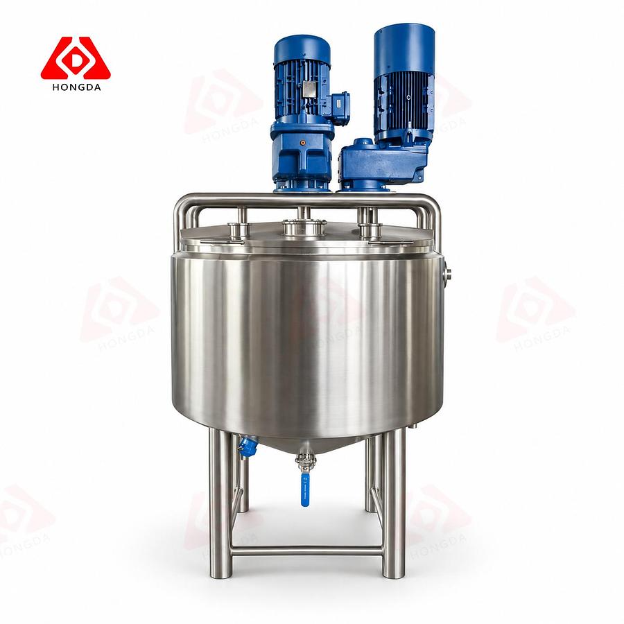 New 100 Gallon Steam Jacketed Cone Bottom Kettle: High Shear Disperser &Scraper Blade