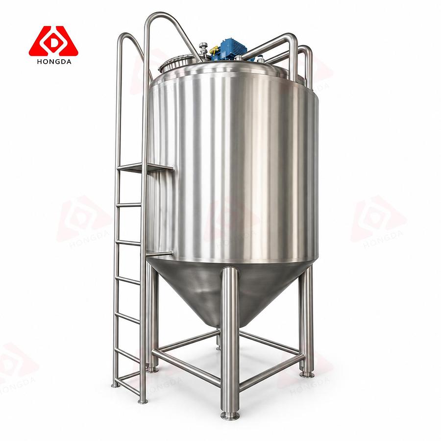 1200 USG Steam Mixing Tank/ Jacketed Cone Bottom Kettle