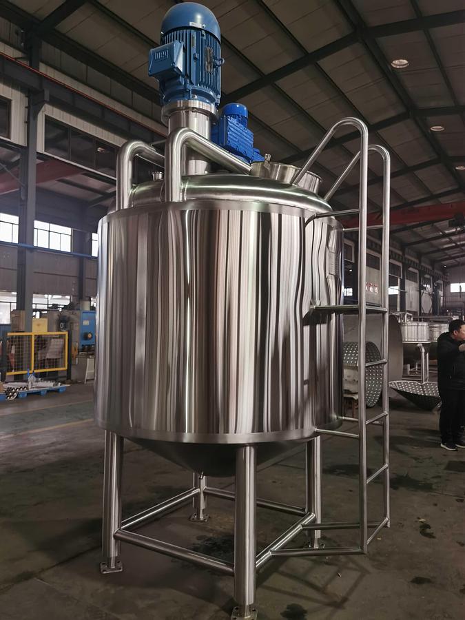 New 500 Gal Steam Jacketed SS Cone Bottom Mixing Kettle: Triple Agitation, High Shear Disperser, Scraper & Paddle