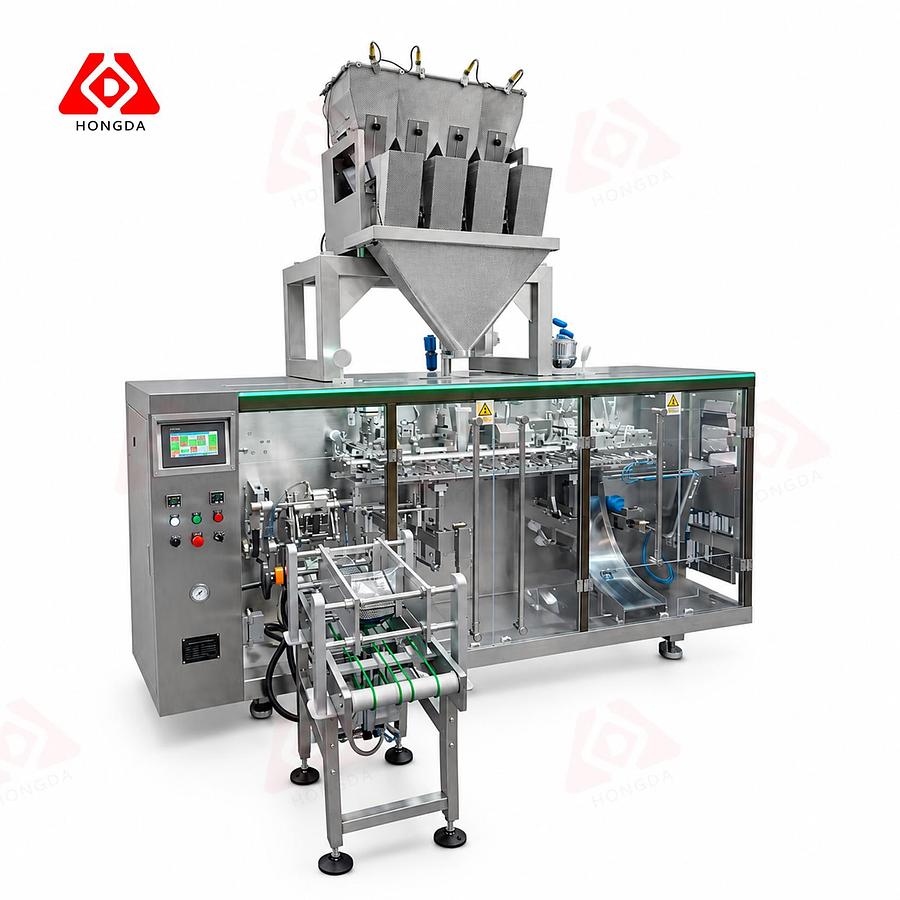 Horizontal Pre-made Pouch Packaging Machine with Four-Head Linear Weigher 240&LW4H3L