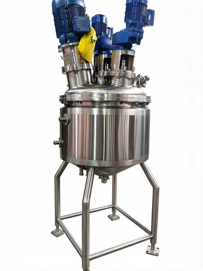 50 USG Cone Bottom Vacuum Kettle / Mixing Tank, Featuring Triple Agitation and an Emulsifying Mixer