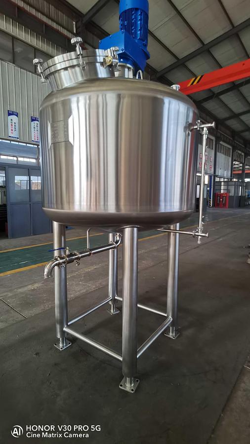 200 Gal Stainless Steel Single Shell Tank - Industrial Mixing Tank with Agitator