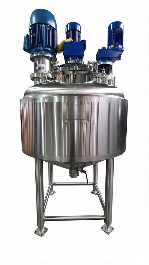 175 USG Cone Bottom Vacuum Kettle / Mixing Tank, Featuring Triple Agitation and an Emulsifying Mixer