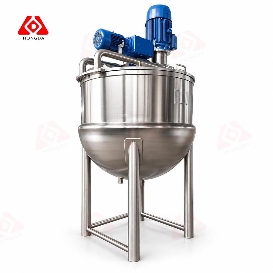 500 Gallon Steam Jacketed Double Mixing Kettle – ASME Rated at 100 Psi, with Homogenizer