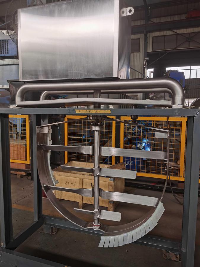 250 Gallon Electric Full Jacketed Kettle with Hydraulic Tilting & Double Mixing - Stainless Steel Commercial Cooking Kettle