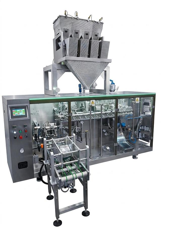 Horizontal Pre-made Pouch Packaging Machine with Four-Head Linear Weigher 240&LW4H3L