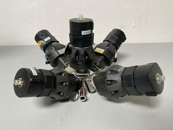 Used 5 ITT Pure-Flo A204 Stainless Steel Diaphragm Valves w/ Position Monitor