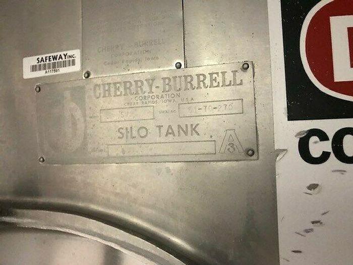 Used Cherry Burrell 5000 Gallon Jacketed Stainless Steel Silo w/ Side Mixer