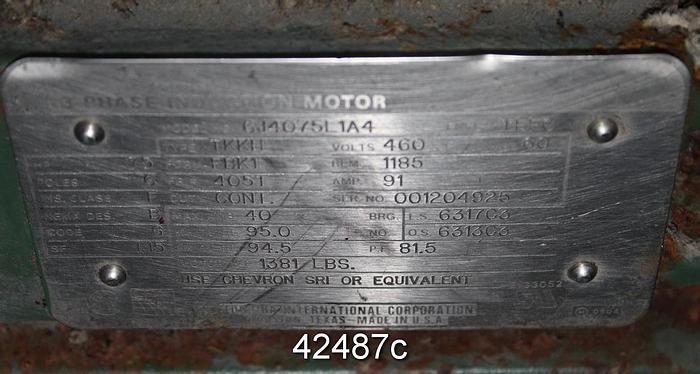 Used Toshiba B0756FLF3BSHD A/C Motor, 75 Hp, 1200 Rpm, 324T Frame #42487