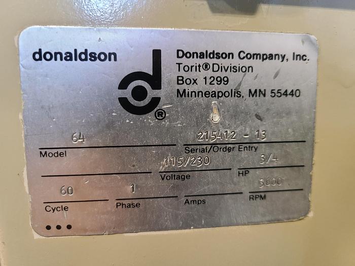 Used Donaldson Torit Dust Collector Model 64