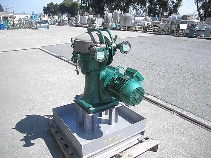 Used Centrifuge, Disc, Batch, Solid Wall, Alfa Laval, MAB-206 7.5 HP, #S736637