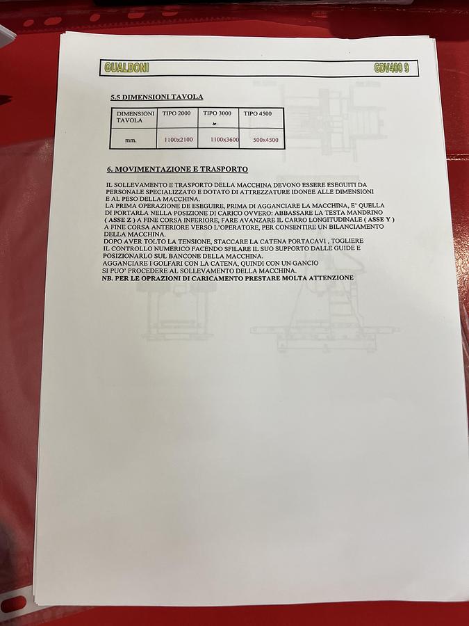 Usato FRESATRICE A PORTALE GUALDONI GDV 400