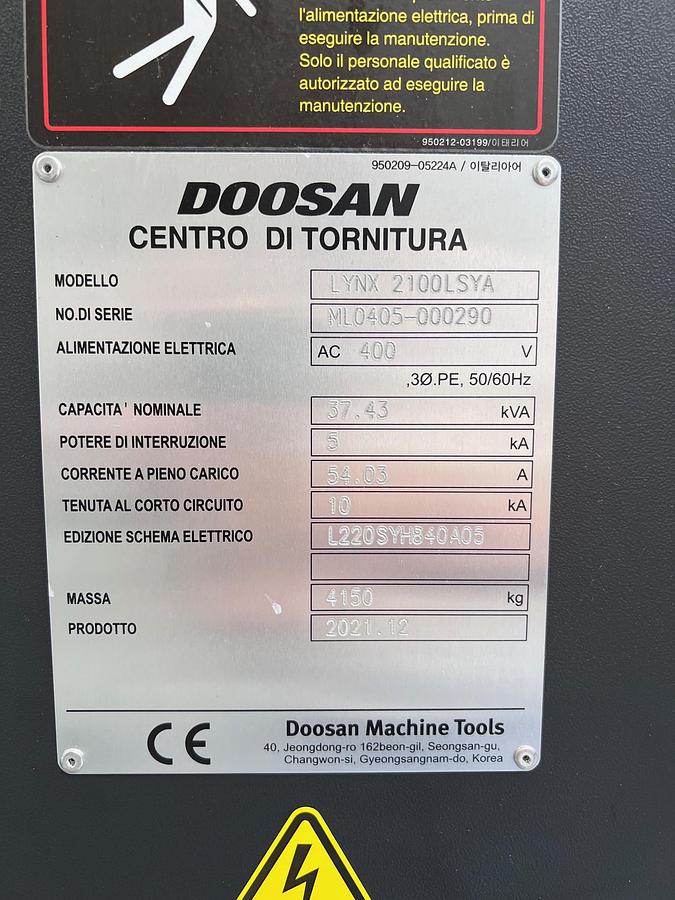Used TORNIO DOOSAN LYNX 2100