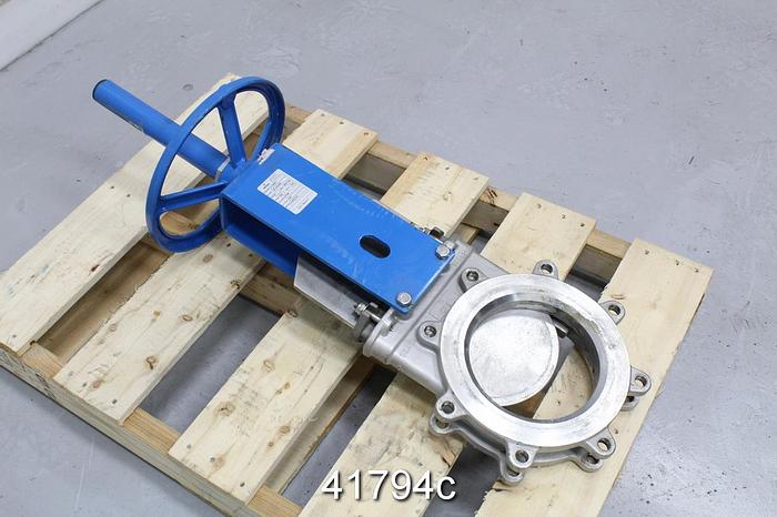 Used Orbinox  8" 20-3434mi  Hand Operated Knife Gate Valve #41794