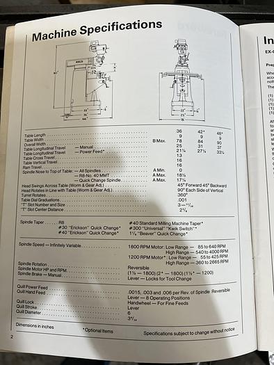 Used 1982 Ex-Cell-O Style 602 Ram Turret Milling Machine