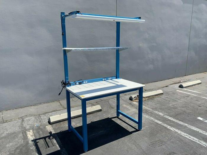 Used Bench Depot 30" x 48" x 34" Workbenches w/ Single Rack Shelf and Overhead Light