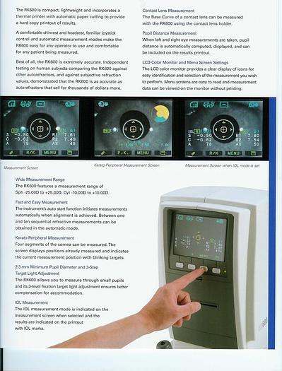 Refurbished Reichert RK 600 Auto Refractor Keratometer