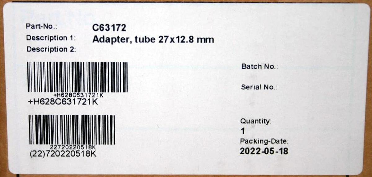 Used BECKMAN COULTER ADAPTER 37 X 5 ML BLOOD TUBE FOR VS 4.750 ROTOR, MODEL C63172