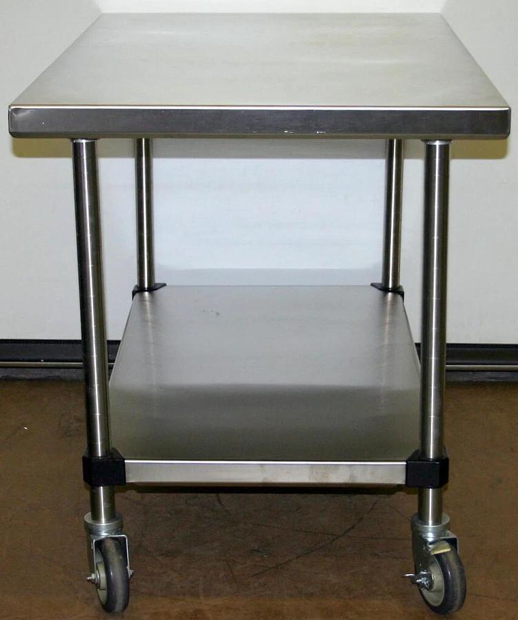 Used METRO HD SUPER STAINLESS STEEL MOBILE WORKTABLE, MODEL MWT305FS, 48"LX30"WX34"H