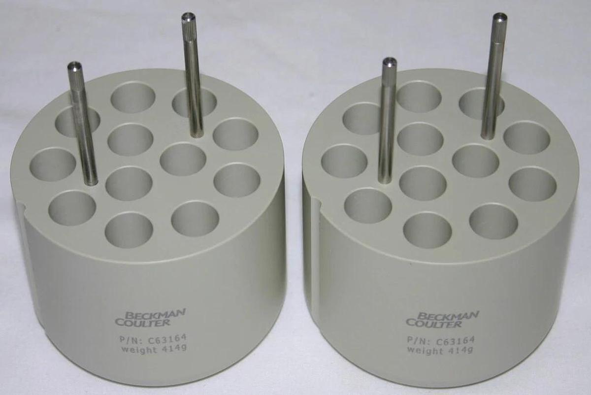 Used BECKMAN COULTER ADAPTER 12 X 15ML CONICAL FOR VS 4.750 ROTOR, MODEL C63164