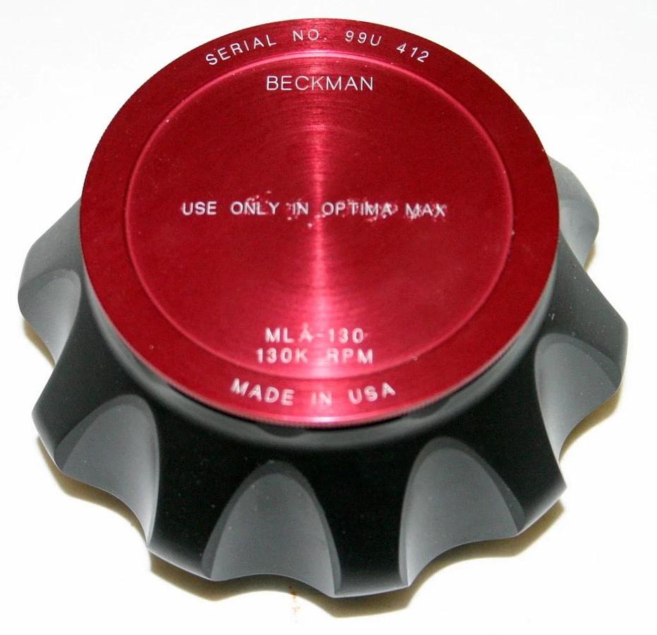 Used BECKMAN ULTRACENTRIFUGE FIXED ANGLE TITANIUM ROTOR, MODEL MLA-130, 10 x 2.0ML