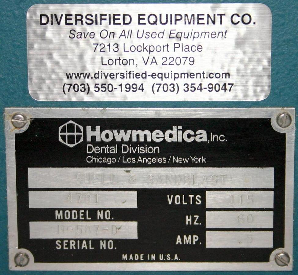 Used HOWMEDICA SHELL & SANDBLASTER, MODEL 4781