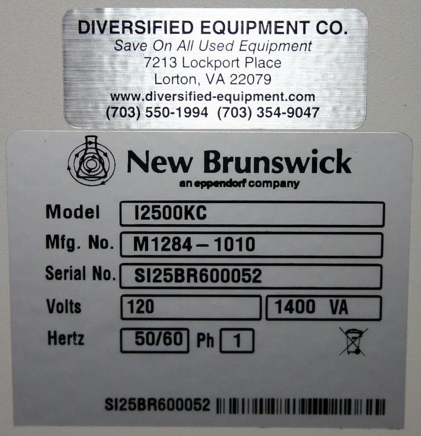 NEW BRUNSWICK SCIENTIFIC EPPENDORF REFRIGERATED INCUBATOR SHAKER, MODEL I2500KC