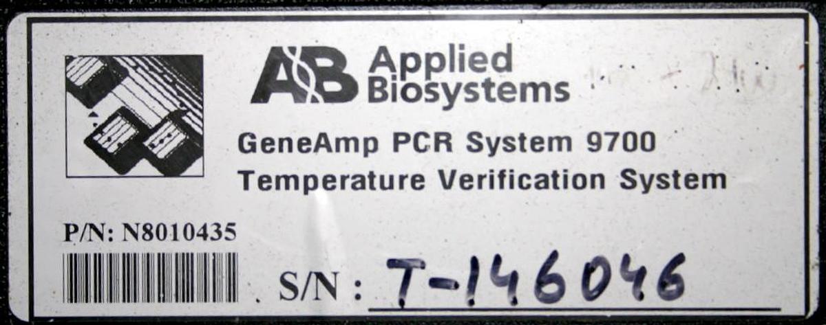 Used APPLIED BIOSYSTEMS ABI 9700 TEMPERATURE VERIFICATION SYSTEM, MODEL N8010435