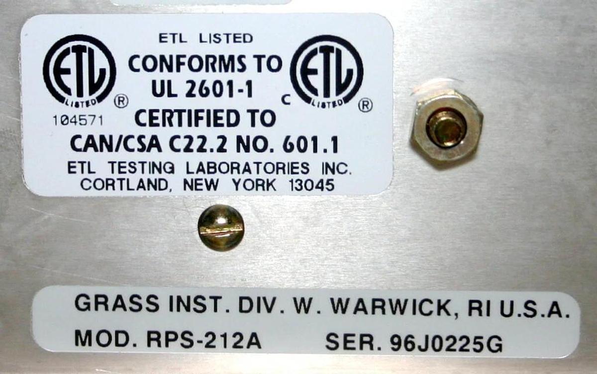 Used ASTRO-MED GRASS RPS-212A POWER SUPPLY AND P122A STRAIN GAGE