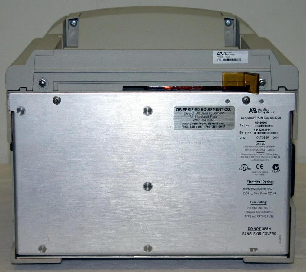 Used APPLIED BIOSYSTEMS ABI GENEAMP PCR SYSTEM 9700 96 WELL ALUM BLOCK THERMAL CYCLER