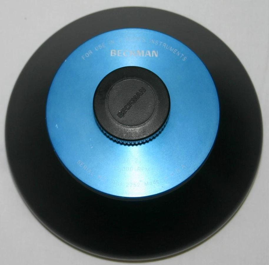 Used BECKMAN FIXED ANGLE ROTOR, MODEL JA-21, CATALOG 334845, 18 x 10 mL, 21,000 RPM