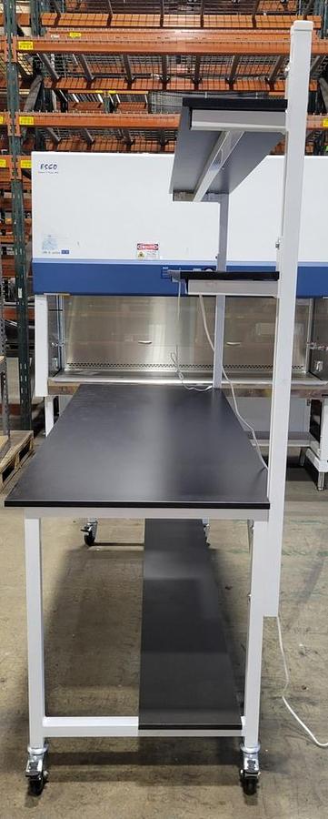 Used FORMASPACE LABORATORY WORKSTATION TABLE WITH TWO SHELVES & 3/4 INCH TOP