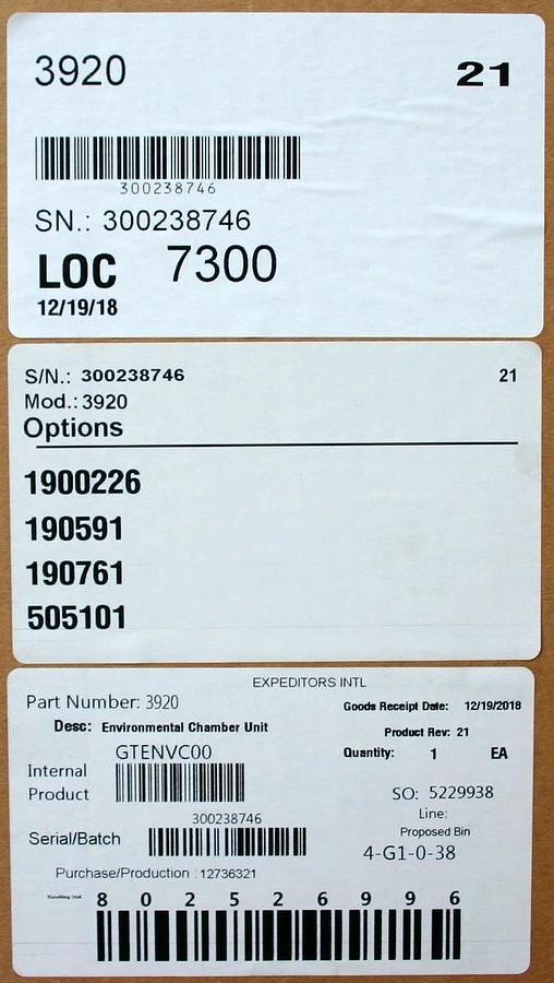 Used THERMO SCIENTIFIC FORMA INCUBATOR, ENVIRONMENTAL CHAMBER, MODEL 3920, 29 CU.FT.