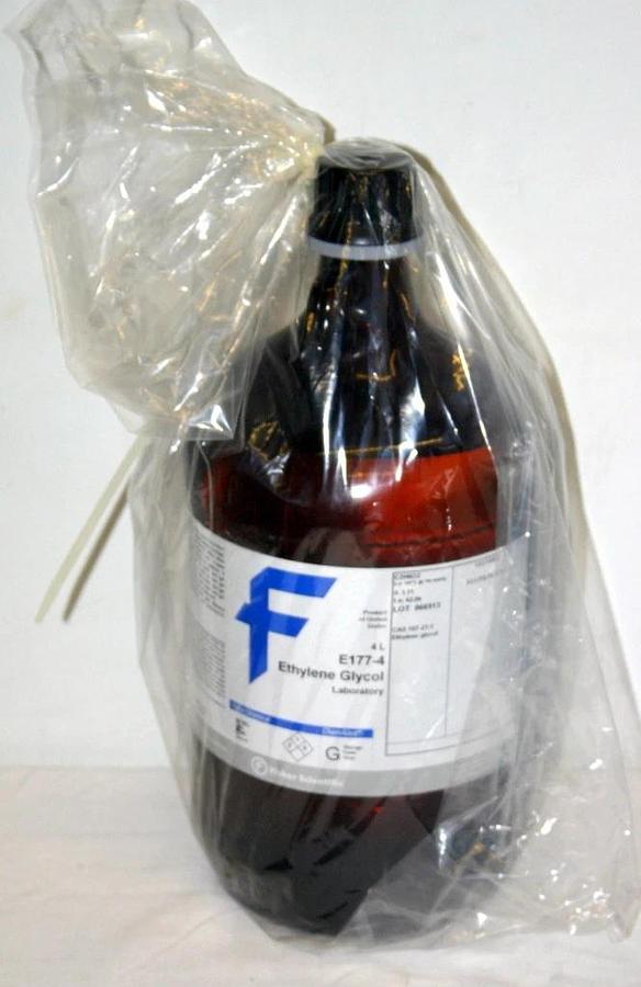 FISHER SCIENTIFIC ETHYLENE GLYCOL SOLVENT E177-4, 4 L LABORATORY HISTOLOGY GRADE
