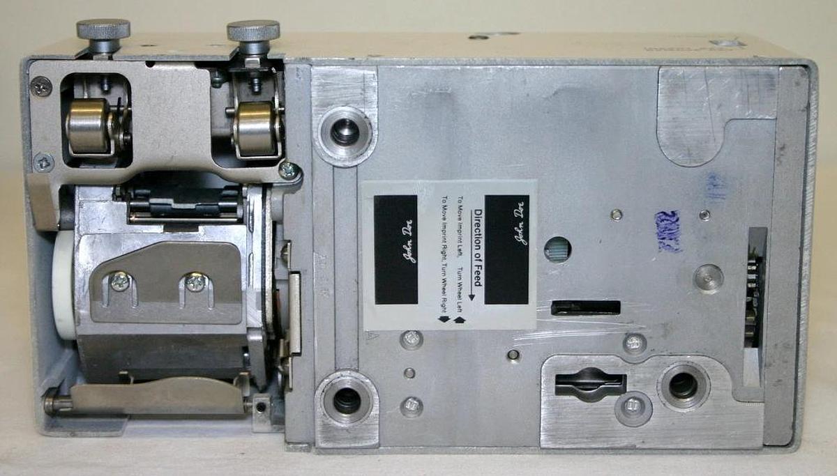 Used PITNEY BOWES CHECK SIGNER-IMPRINTER, MODEL 5390, NEW IN ORIGINAL CASE 5600 BASE