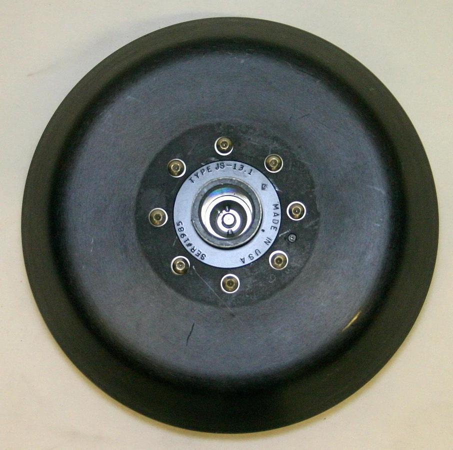 Used BECKMAN SWINGING-BUCKET ROTOR, MODEL JS-13.1, 6 x 50 ML, 13,000 RPM WITH BUCKETS