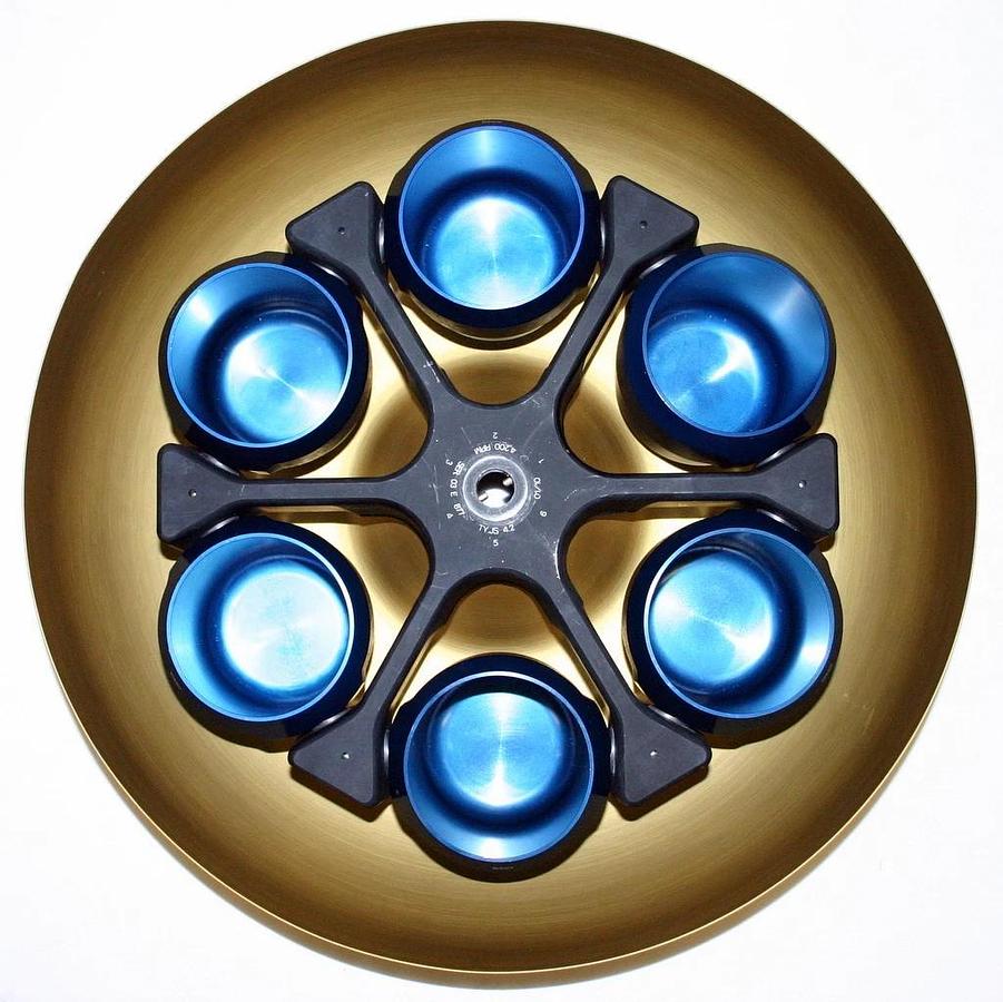 Used BECKMAN SWINGING BUCKET ROTOR, MODEL JS-4.2 WITH SIX 1000 ML BUCKETS