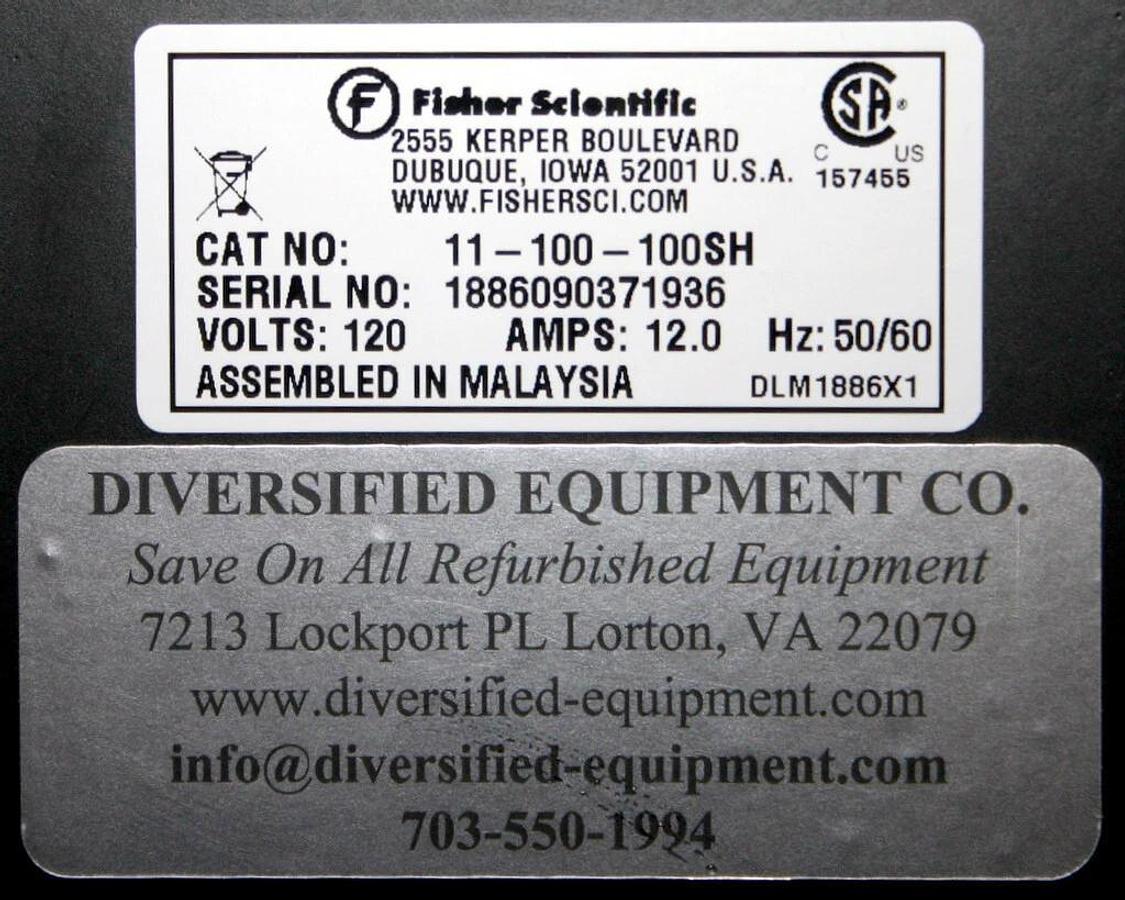 FISHER ISOTEMP HOT PLATE STIRRER, MODEL 11-100-100SH, 10" X 10" CERAMIC TOP