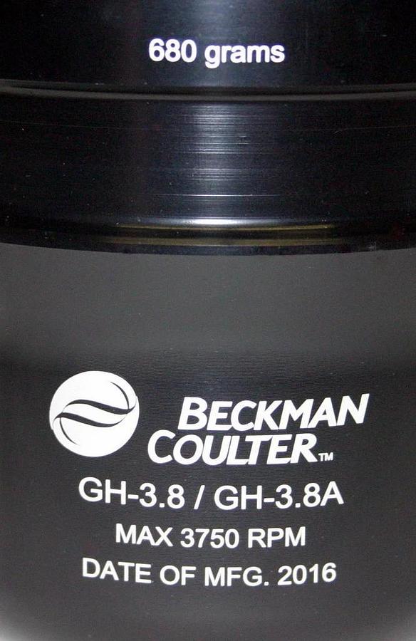 Used BRAND NEW 2016 BECKMAN COULTER SWINGING-BUCKET ROTOR, MODEL GH-3.8, 4 x 750 ML