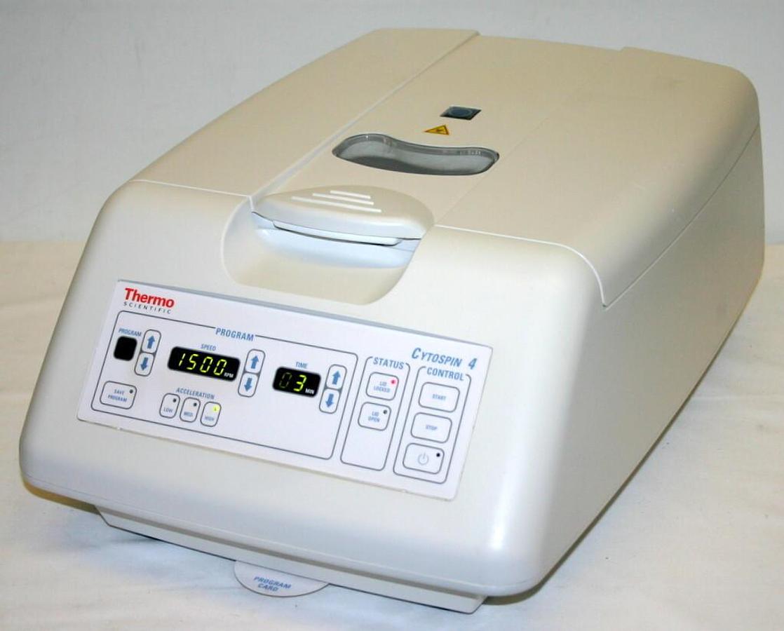 Used THERMO SCIENTIFIC SHANDON CYTOCENTRIFUGE, MODEL CYTOSPIN 4 WITH ROTOR