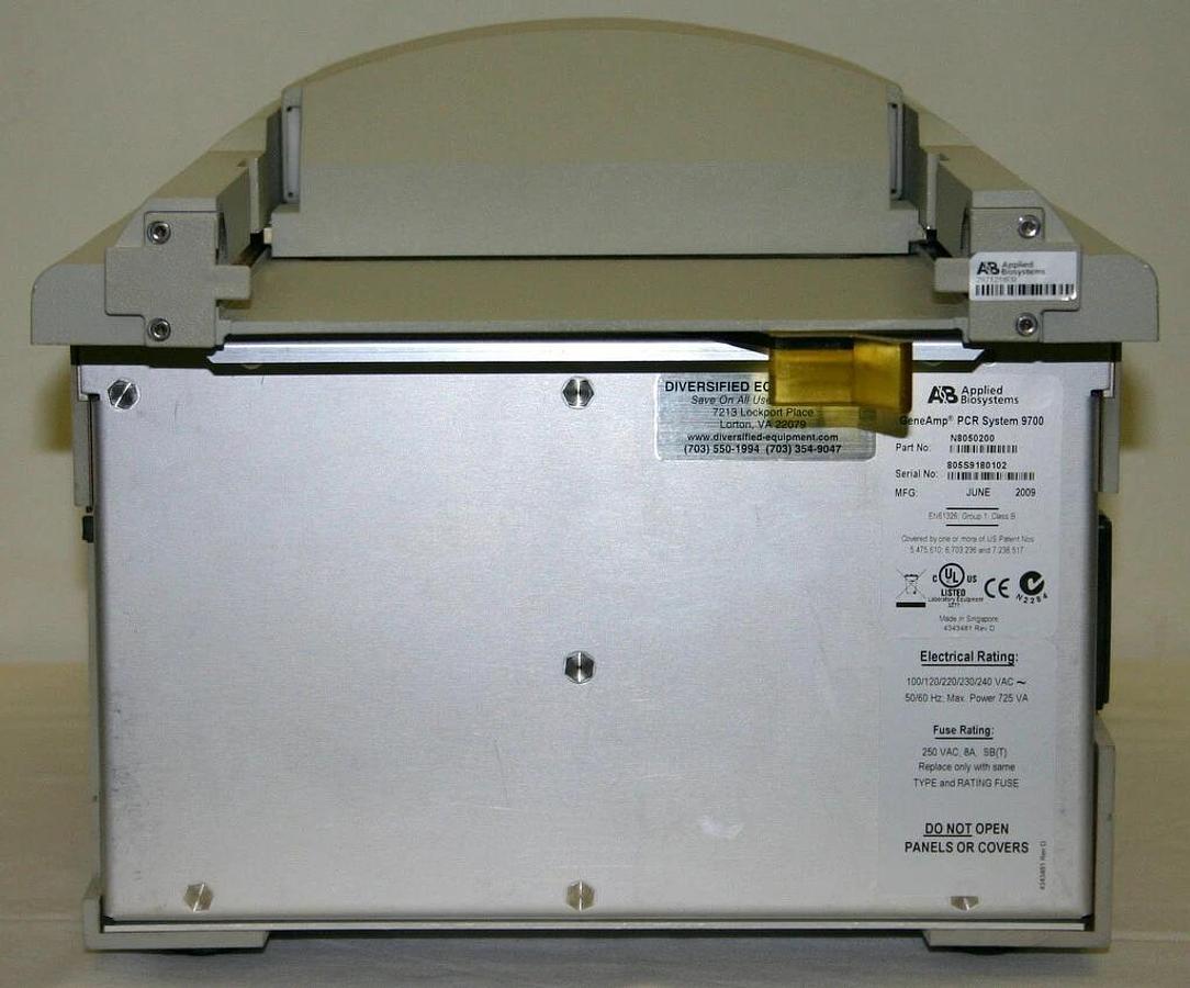 Used APPLIED BIOSYSTEMS ABI GENEAMP PCR SYSTEM 9700 WITH DUAL 96 WELL ALUM BLOCK