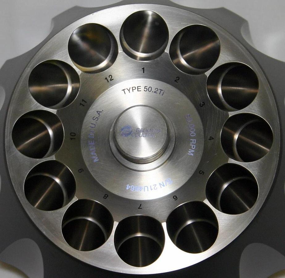 BECKMAN COULTER ULTRACENTRIFUGE FIXED ANGLE ROTOR, MODEL 50.2 TI, 12 X 39 ML