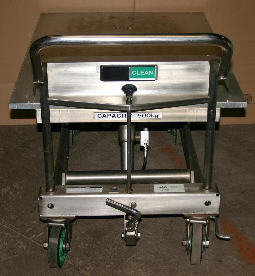 Used VESTIL STAINLESS STEEL HYDRAULIC SCISSOR LIFT CART, MODEL CART-1100-SS