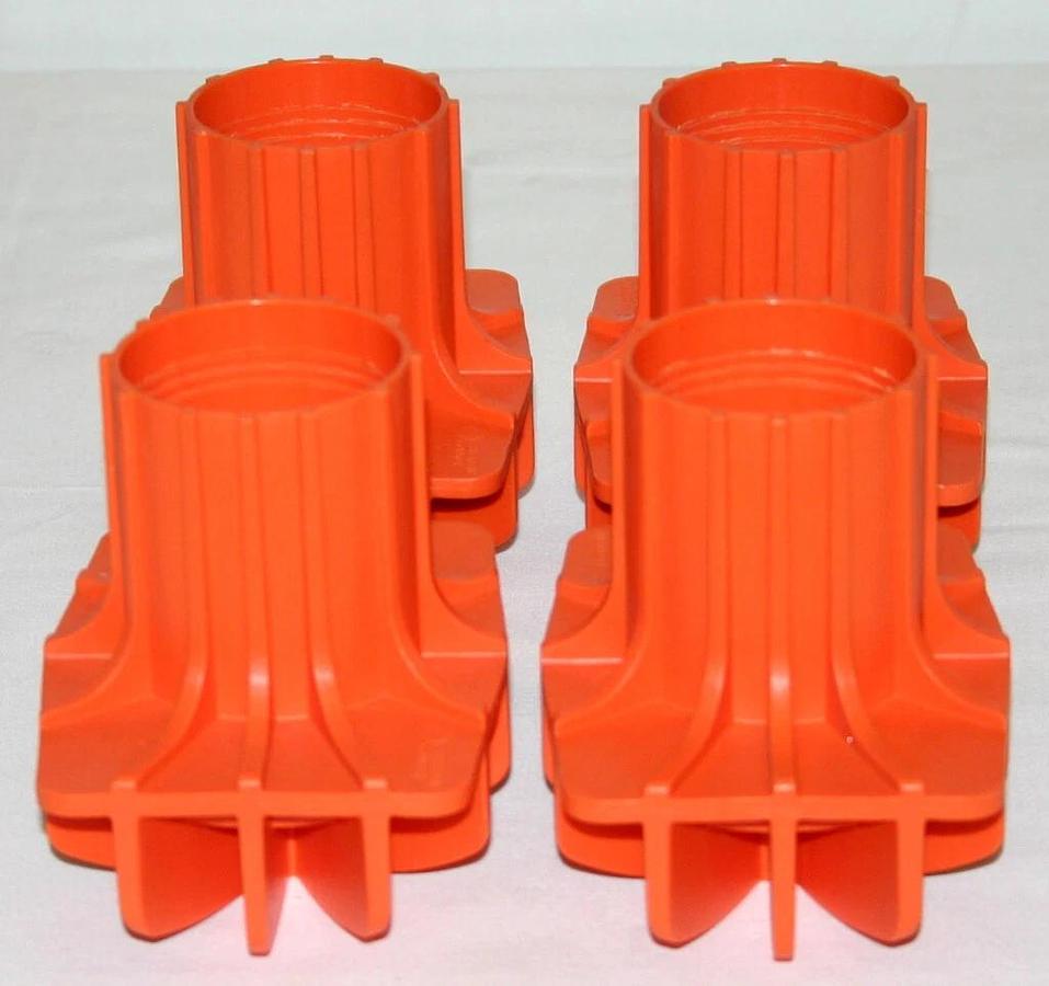 Used BECKMAN COULTER 250 ML CONICAL ADAPTERS, ORANGE, MODEL 392079 FOR JS-5.3 ROTOR