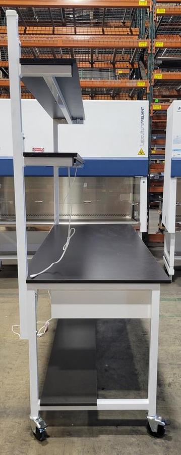 Used FORMASPACE LABORATORY WORKSTATION TABLE WITH TWO SHELVES & 3/4 INCH TOP