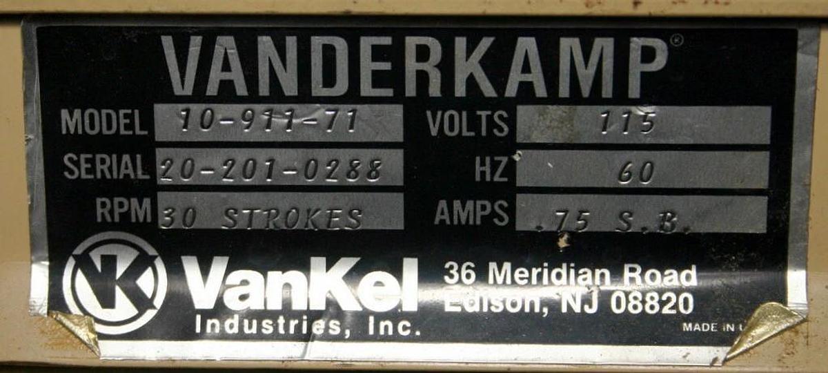 Used VANDERKAMP VANKEL TABLET DISINTEGRATION TESTER, MODEL 10-911-71, 71B SERIES